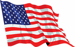 Clipart of a waving American flag