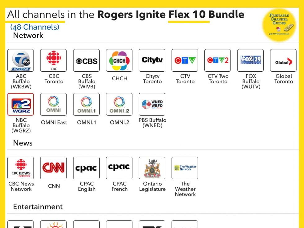 Ignite TV Bundles and Theme Packs TV Channel Guides