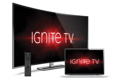 Rogers Ignite TV - Images of TV screen and laptop on white background