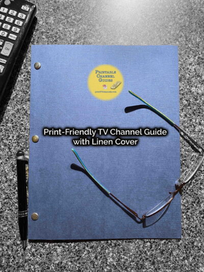 Print-Friendly TV Channel Guide with Linen Cover