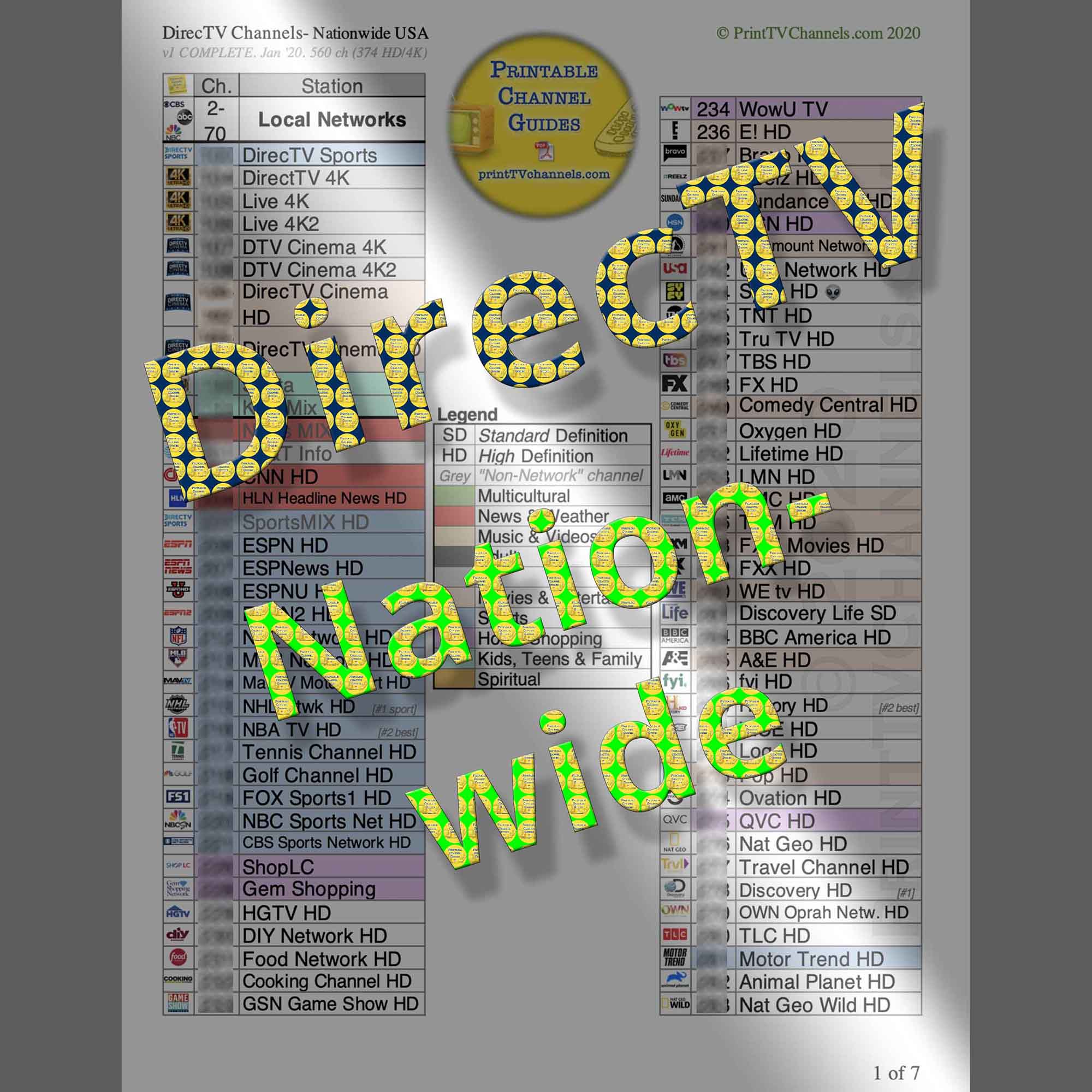 DirecTV Channel Guide | Nationwide | Complete Version