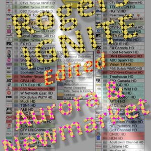 Product Preview Photo: A print-friendly, colour-coded, 6-page PDF file of Rogers IGNITE TV channels in Aurora and Newmarket, ON. This edited (shortened) version has had most Multicultural channels removed compared to the Complete Guide.