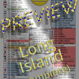PREVIEW image of Verizon FIOS TV Channel Lineup Guide for Long Island, NY. This is a preview image of the PDF file that is available for download and printing at home. Search-friendly too!
