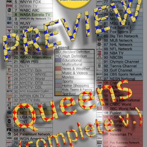 PREVIEW image of Verizon FIOS TV Channel Lineup Guide for Queens, NY. This is a preview image of the PDF file that is available for download and printing at home. Search-friendly too!