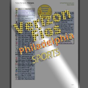 Listing of all sports channels for Verizon Fios customers in Philadelphia. Arranged by channel number. Comprised of 49 unique channels, most of which are HD quality. Includes all the major sports networks including MLB, NHL, NFL, NBA, ESPN, Golf Channel, Fox Sports, CBS Sports, NBC Sports Philadelphia (x2) and NBC Sportsnet. MLB Strikezone and NFL Red Zone are also included. Lesser known channels include Longhorn Network, Eleven Sports, Willow Cricket and several spanish language stations.