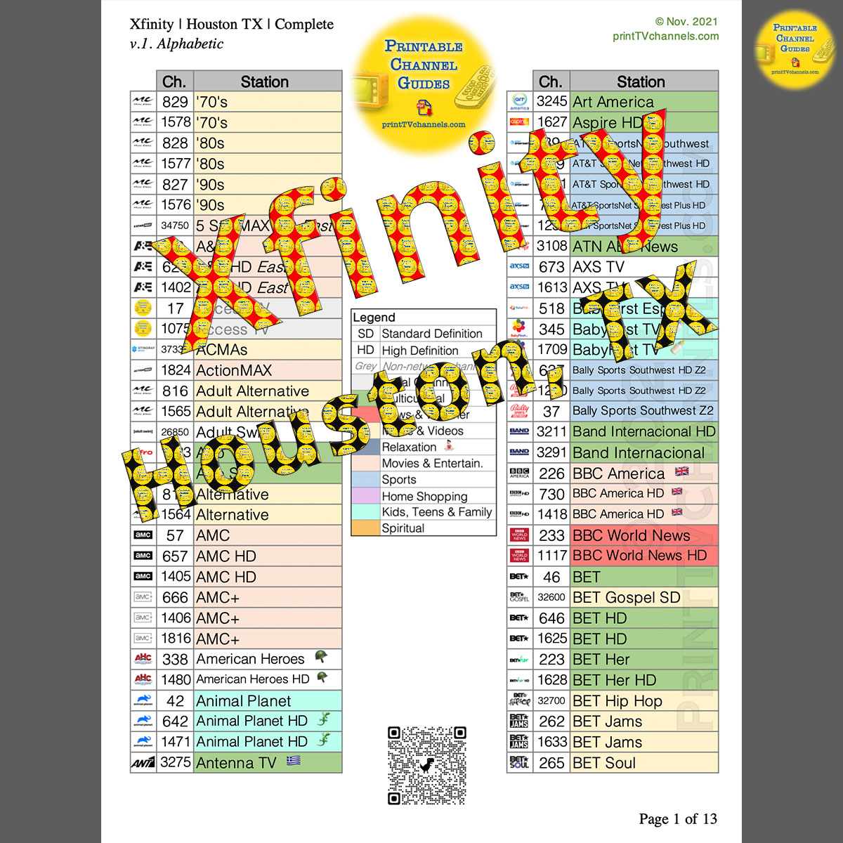 Preview Image (CLEAN) — Comcast Xfinity Channel Lineup | Houston, TX | By TV Station Name