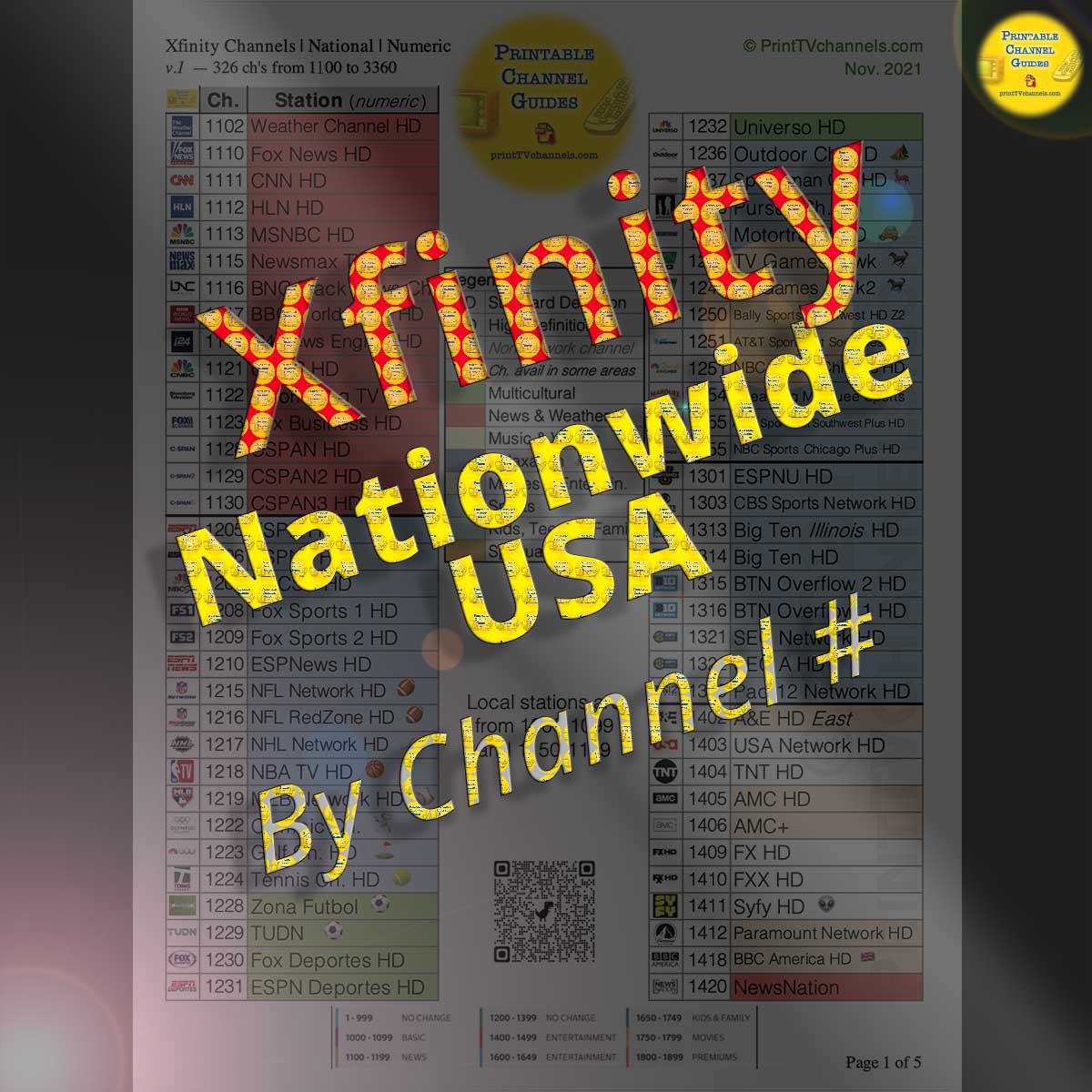 Printable Comcast Channel Guide 2021 - Customize and Print