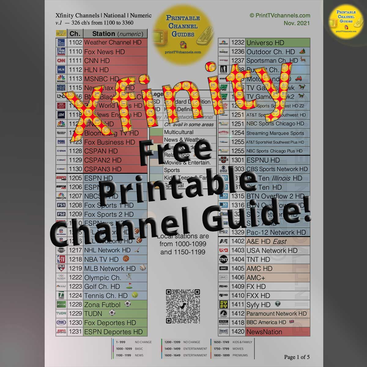 Printable Comcast Channel Guide 2021 Customize And Print