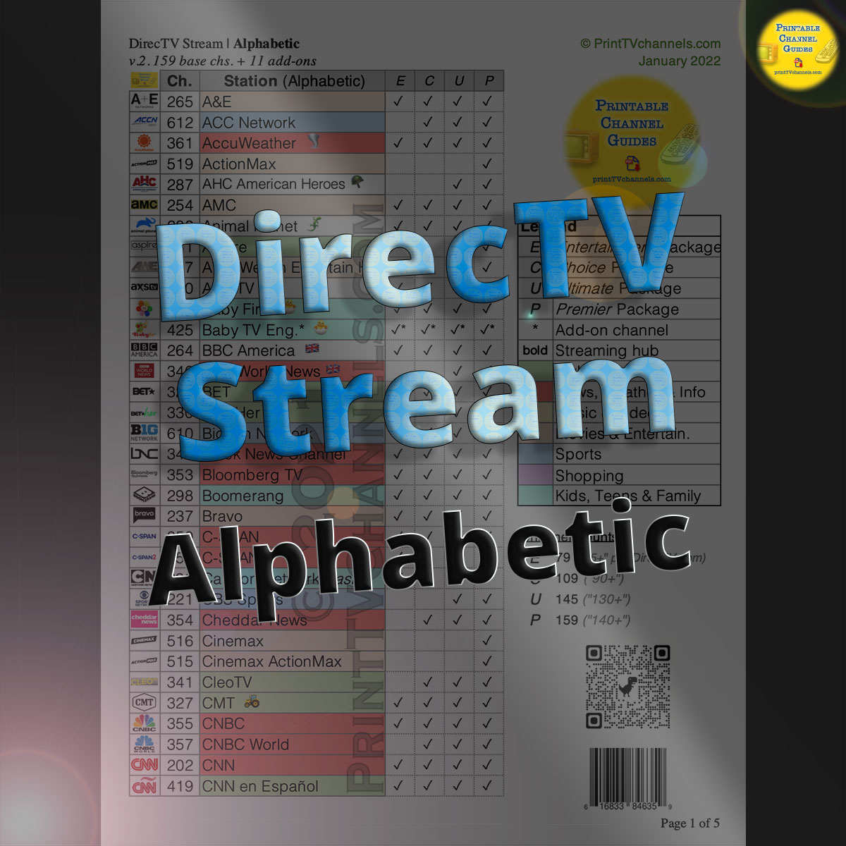 Printable Directv Stream Channel Guide
