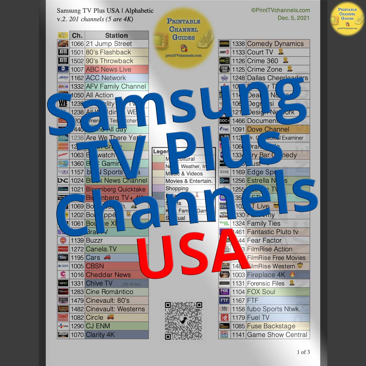 Samsung TV Channel List PDF SamsungPlus TV TV Plus Channels