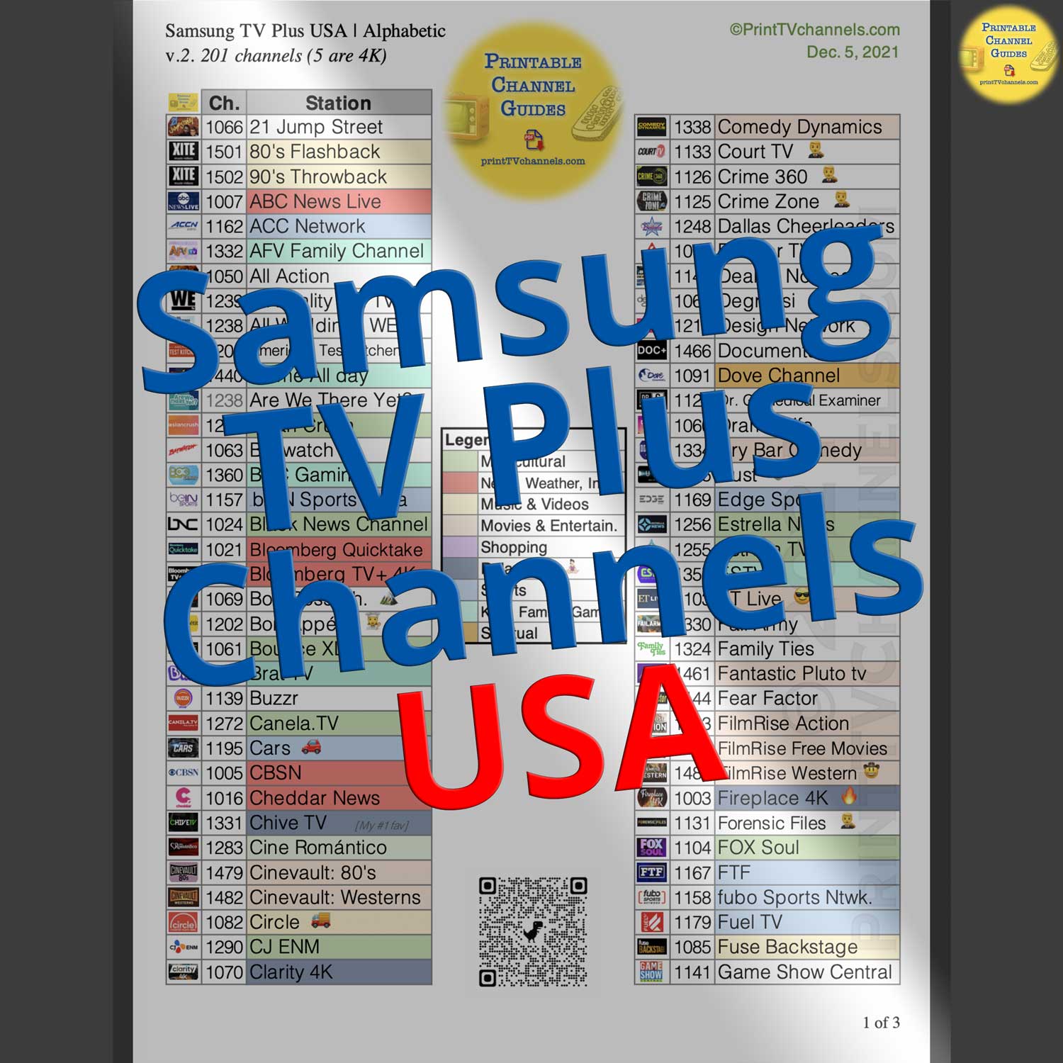 usa list of streaming tv channels