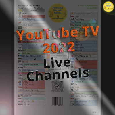 YouTube TV Channel List | Printable YTTV Lineup | Free PDF Download