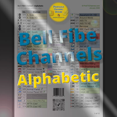 Bell Fibe TV Channels | Edited List | Alphabetic