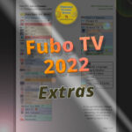 Fubo TV Add-on Channels List (v.2, Jan. 2022). Listing of all 44 Fubo "Extra" channels as well as add-on packages (eg. Sports Plus, Latino Plus) and premium movie stations. Preview image.