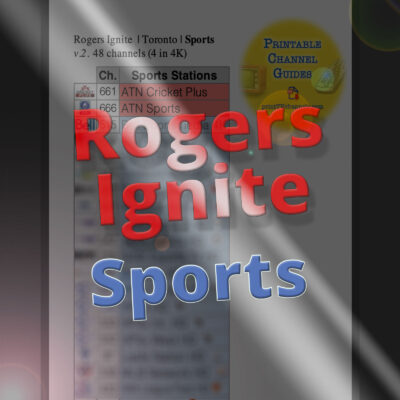 Zoomed-in preview of our Ignite Sports channel lineup PDF. 2022.