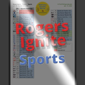 Rogers Ignite Sports Channel Lineup (v.2. January 2022). Clean preview image of PDF.