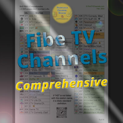 Bell Fibe TV Full Channel List for Toronto, Ontario and Montreal, Quebec