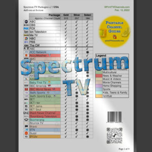 Clean preview image of the Spectrum TV Packages Channel List