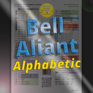 Printable Bell Aliant Channel Guide | New Brunswick | Alphabetic (v.1, March 2022) — Full Bell Aliant channels lineup for New Brunswick.