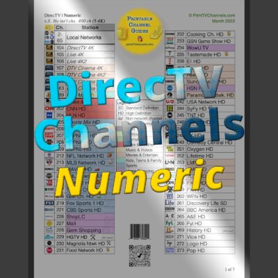 DirecTV Channel Lineup 2022 — Preview of our Direct TV PDF channel guide. Large print size.