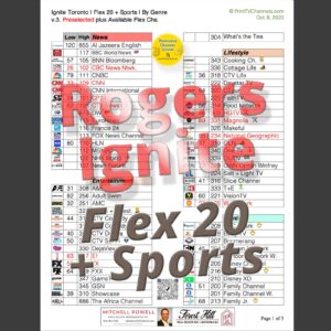Flex 20 - All available flex channels are listed in a printable, large font channel guide. This includes preselected and available flex channels.